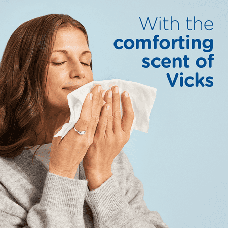 Puffs Plus Lotion with the Scent of Vick's Facial Tissue, 1 Family Size Box, 88 Tissues per Box,
