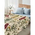 thumbnail image 4 of Vintage Plant Full Size Flat Sheet, Wrinkleproof & Fadeproof Cooling Flat Bed Sheet Only, Boho Botanical Flowers Green Leaf Ferns Breathable Soft Bedding Top Sheets 81 x 96 Inches, 4 of 8