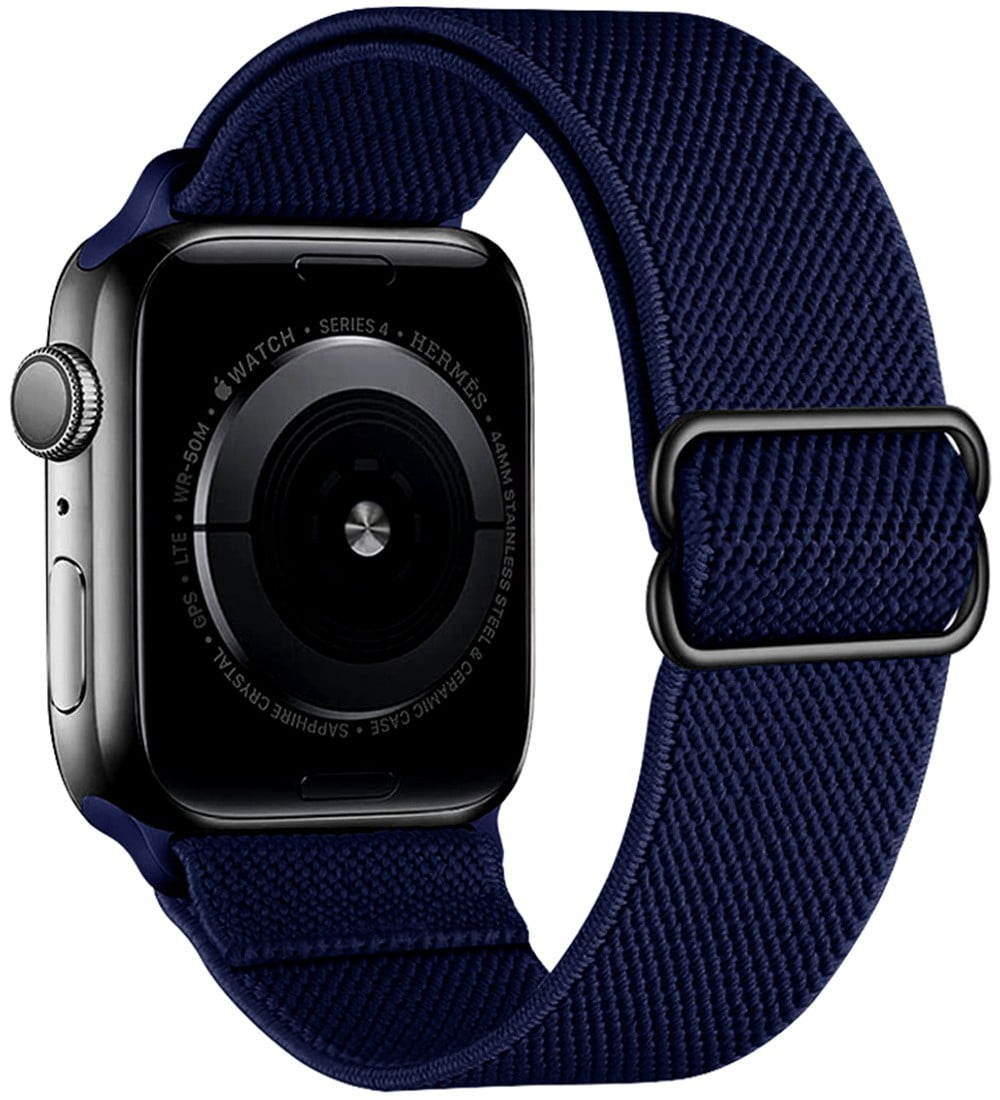 Scrunchie Strap for Apple Watch Band 40mm 44mm 38mm 42mm 41mm  45mm,Adjustable Elastic Nylon solo Loop bracelet iWatch series 7 6 5 4 3 2  1 SE - midnight blue - Walmart.com
