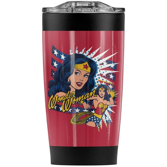 Wonder Woman Pop Art Wonder Stainless Steel Tumbler 20 oz Coffee Travel Mug/Cup, Vacuum Insulated & Double Wall with Leakproof Sliding Lid | Great for Hot Drinks and Cold Beverages