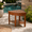 Dark Wood-18.3", variant on SOBREMESA 18" Outdoor Patio Seat with Shelf, Waterproof Teak-Finish Bench for Garden, Porch, Balcony and Poolside