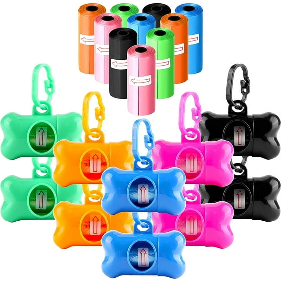 10 Pack Bone Shaped Poop Bag Dispenser, Pet Waste Disposal Bag Dispenser