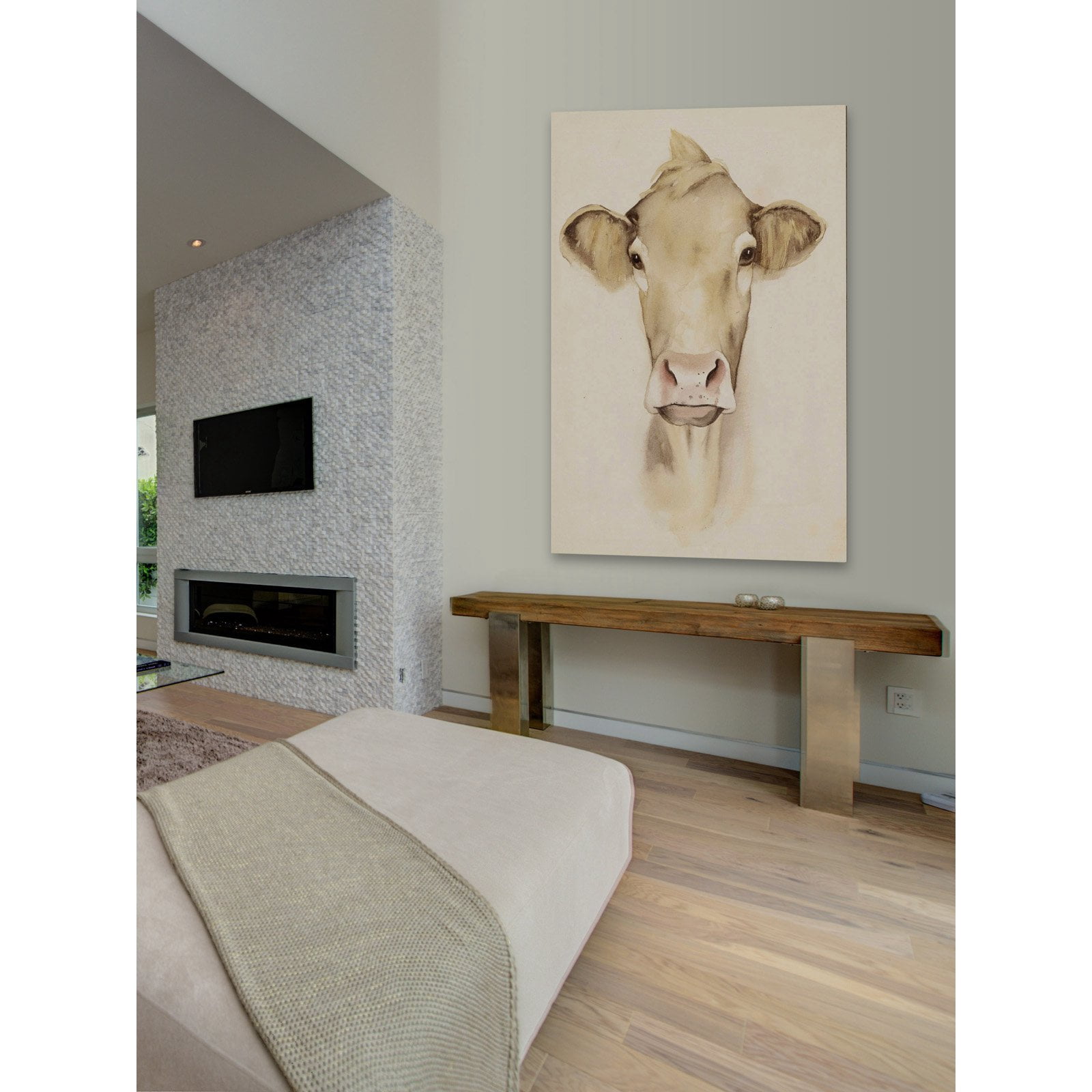 Marmont Hill "Bovine Stare I" Painting Print on Wrapped Canvas