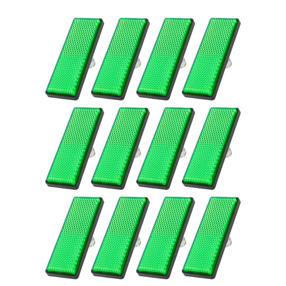Unique Bargains 6 Pair 5mm-6mm Green Rectangle Universal Screw Mount Reflective Warning Reflector for Motorcycle Bicycle