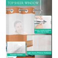 thumbnail image 4 of No Hook Shower Curtain with Snap-in Liner, Nautical Anchor Waterproof Fabric Bathroom Curtains, Vintage Orange Brown Wooden Grain Bath Curtains & Mesh Top Window 72"x78" Long, 4 of 6