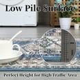 thumbnail image 2 of GlowSol 9'x12' Washable Area Rugs for Living Room Bedroom Large Boho Vintage Bedroom Rug Floral Print Throw Rugs Low Pile Non-Slip Carpet, Blue, 2 of 6