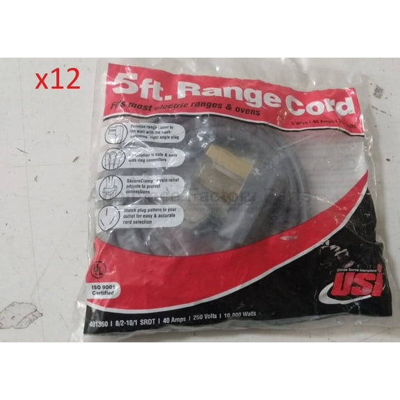 12 pack Range CORD 5 ft 3 WIRE 40AMP MAG402512PACK