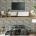 thumbnail image 4 of UMIGGEE 17.7" x 393" Brown Stone Brick Wallpaper Peel and Stick Wallpaper Brick Wallpaper Vintage Self Adhesive Contact Paper Countertop Removable Wallpaper Home Decor Furniture Surface, 4 of 8