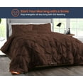 thumbnail image 2 of Wyoming King Comforter Pinch Chocolate 300 GSM Plush Siliconized Microfiber Fill Duvet Insert Box Stiched Quilted Fluffy Soft 600 TC Egyptian Cotton Shell with Premium Piping & Pillowcases, 2 of 8