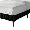 thumbnail image 5 of Castle Place Modern Wingback Corduroy Velvet Upholstered Twin Platform Bed, Black, 5 of 11