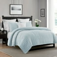 thumbnail image 2 of Swift Home  Crinkle Enzyme Wash Oversized Coverlet/Bedspread Quilt Sets Light Blue Full - Queen 3 Piece, 2 of 5
