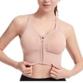 thumbnail image 7 of Jsaierl Women's Sports Bras No Wire Yoga Gym T-shirt Bra Cotton Padded Bralettes Running High Support Sports Bras Zipper Front Closure, 7 of 7