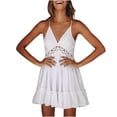 thumbnail image 2 of LOVZFMLL Dresses Women's Hollow Out Patchwork V Strap Dress, 2 of 5