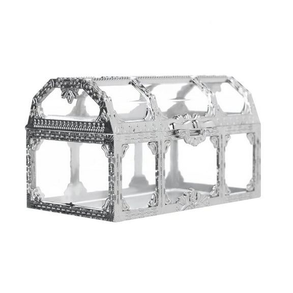 Soimiss 12Pcs Wedding Favours Boxes Clear Boxes for Wedding in Silver Plastic
