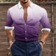 thumbnail image 1 of Blusa y camisa de manga larga con cuello vuelto para hombre, estilo casual, a la moda, con botones estampados, blusa de manga larga con cuello vuelto, camisetas de poliéster para hombre, 1 of 5