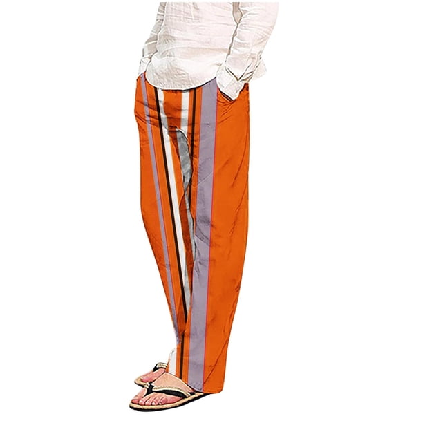 Pantalones de pijama deportivos holgados con estampado informal para hombre, de longitud completa, de poliéster