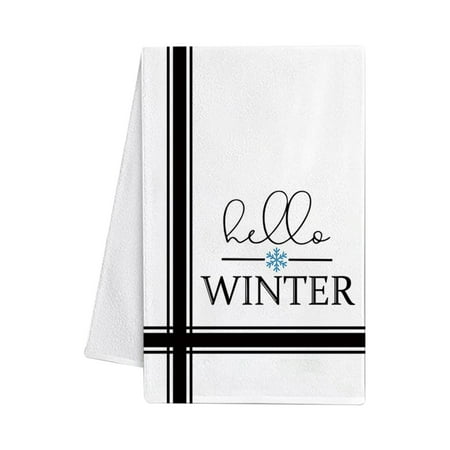 

FaLX Kitchen Towel Strong Water Absorption Do The Dishes Decorative Merry Christmas Cute Snowman Truck Dishcloth for Home