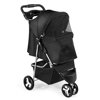 Pet Stroller, Cat Dog Travel Carrier Folding Jogging Stroller with Storage Basket & Cup Holders, Black