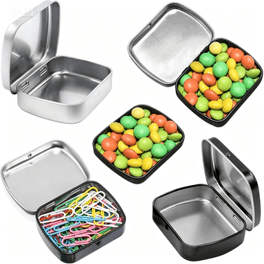 ACDANC 2026 New 9-Pack Mini Tin Boxes with Hinged Lids,Small Empty Altoid-Metal Storage Containers in Black,White,And Silver for Candies,Mints,Jewelry,Coins,And Lip Balm