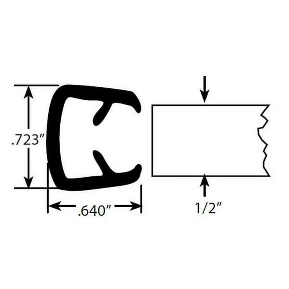 Fairchild Edge Trim, 50 ft L,Black, PVC, 3/4 in W 0349-150