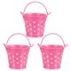thumbnail image 1 of Uxcell Paquete de 3 Cubos Metálicos Pequeños con Asa, 2.4 x 2 Pulgadas Cubos Mini de Hierro para Jardineras/Plantas de Granja [Lunares, Magenta], 1 of 6