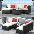 thumbnail image 3 of Hearth & Harbor 5-Piece Outdoor Furniture Sets, Wicker Sectional Patio Set, Black/Off White, 3 of 8