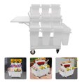 thumbnail image 3 of ToppiJoy Outdoor 6-Tier Flower Display Stand with 18 Bucket, Garden Cart Plant Stand with 4 wheels, Flower Bar for Florist, Patio Garden, Weddings Party, Business Market (White), 3 of 28