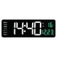 thumbnail image 1 of Reloj Kaireo de liquidación, reloj de pared digital LED grande con pantalla de temperatura, fecha y día, control remoto USB, reloj de casa (1 reloj + 1 control remoto), 1 of 6