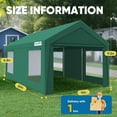 thumbnail image 2 of Quictent 10'x20' Heavy Duty Carport Galvanized Car Canopy Tent Outdoor Shelter Reinforced Structure with Roll-up Ventilated Windows Sidewall, Green, 2 of 8