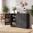 thumbnail image 2 of HOMCOM 47" Sideboard Buffet Cabinet, Farmhouse Kitchen Cabinet, Black, 2 of 10