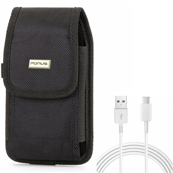 10ft USB-C Cable w Case Belt Clip for Samsung Galaxy S20 Fan Edition - Type-C Charger Cord Power Wire, Swivel Holster Rugged Cover fits Galaxy S20 FE (Fan Edition)