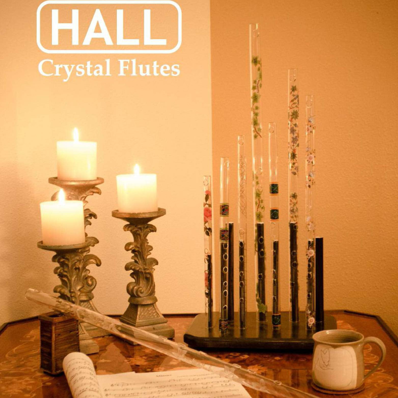 Hall Crystal Flute 11004 - Inline Glass Piccolo in D - Green Ivy