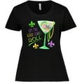thumbnail image 3 of Inktastic Let the Good Times Roll Mardi Gras Goblet and Beads Women's Plus Size T-Shirt, 3 of 5