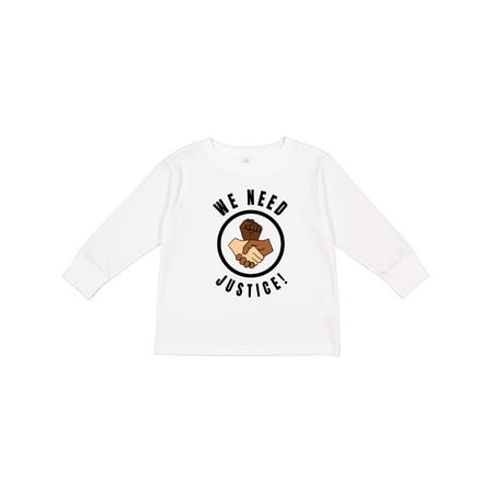 

Inktastic Black History Month We Need Justice Hands Gift Toddler Boy or Toddler Girl Long Sleeve T-Shirt