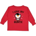 thumbnail image 3 of Inktastic I Love My Auntie with Cute Penguin and Hearts Girls Long Sleeve Toddler T-Shirt, 3 of 5