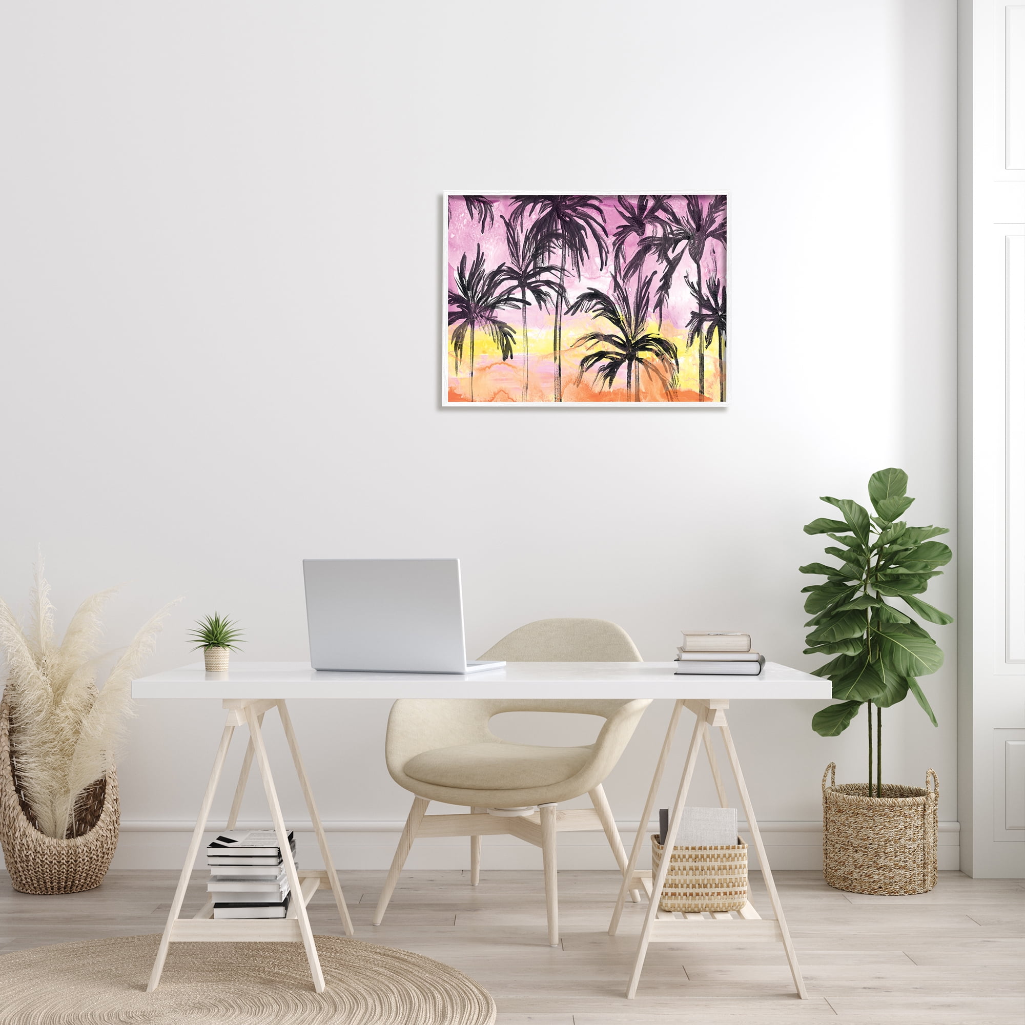 Stupell Industries Tropical Island Sunset Whimsical Palm Trees Silhouettes, 24 x 30, Designed by June Erica Vess