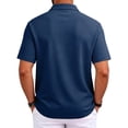 thumbnail image 6 of Men's Polo Shirt Button Placket Lightweight Polo Business Slim Fit Short Sleeve Shirts for Office Work, 6 of 6