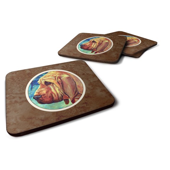 Carolines Treasures 7013FC Bloodhound Foam Coaster Set of 4 3 1/2 x 3 1/2 multicolor