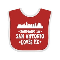Inktastic Someone in San Antonio Loves Me Texas Boys or Girls Baby Bib