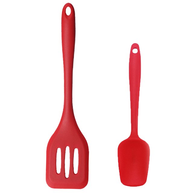 Juego de mini utensilios de cocina de 2 piezas: utensilios de cocina de silicona para cocinar antiadherentes