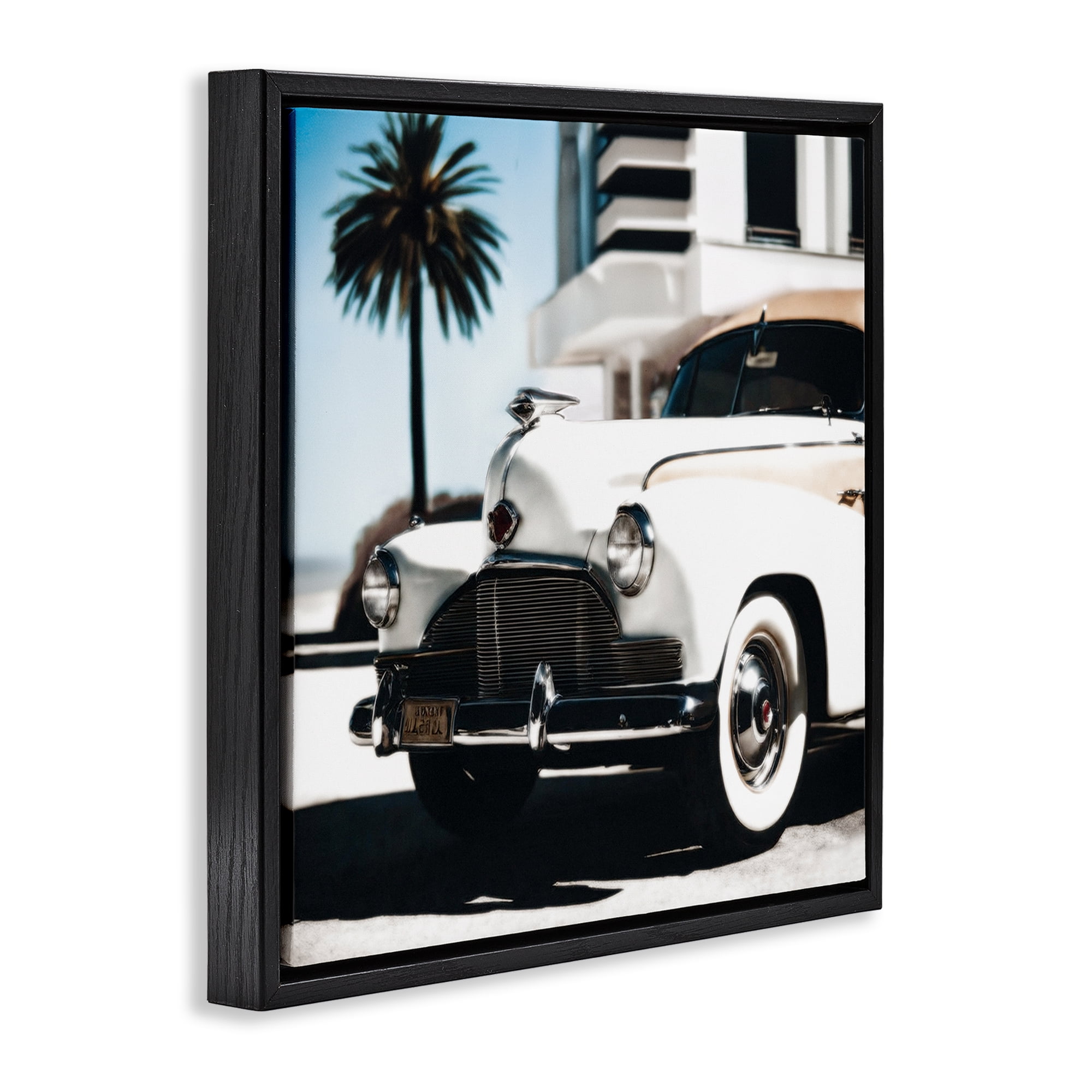 Stupell Industries California Cruise Car Transportation Painting Black Floater Framed Canvas Art Print Wall Art, 25 x 25