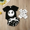thumbnail image 4 of FNNMNNR Newborn Baby Girls 3PCS Halloween Outfits Clothes Romper Bodysuit Tutu Shorts Pants Set Black 0-3 Months, 4 of 8
