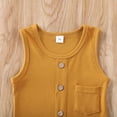 thumbnail image 4 of ITFABS Baby Summer Cotton Romper, Solid Color Sleeveless Button Ribbed Jumpsuit, 4 of 7
