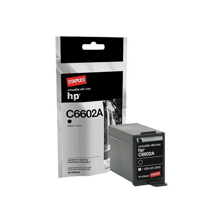 Staples Remanufactured Ink Cartridge Replacement for HP C6602A  (Black)