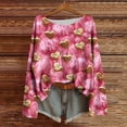 thumbnail image 3 of qucoqpe Valentine's Day Sweatshirts for Women Fashion Casual Heart Printed Round Neck Long Sleeve Loose Pullover Tops, 3 of 5
