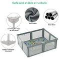 thumbnail image 3 of 73" ×61" Large Baby Playpen, Baby Playard for Babies and Toddlers, Baby Fence Play Pens for Indoor & Outdoor, Sturdy Safety Play Yard with Soft Breathable Mesh and Carry Bag, Anti-Fall, Dark Gray, 3 of 8