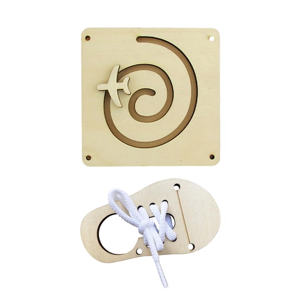 2x tablero ocupado de madera, habilidades prácticas, juguetes sensoriales educativos para edades tempranas, actividades para regalo de cumpleaños preescolar, juguete de avión Zapato plano Salvador Material de tablero ocupado