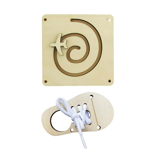 2x tablero ocupado de madera, habilidades prácticas, juguetes sensoriales educativos para edades tempranas, actividades para regalo de cumpleaños preescolar, juguete de avión Zapato plano Salvador Material de tablero ocupado