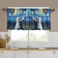 thumbnail image 2 of Wobogo American Shorthair Cat Kitchen Curtains 2 Piece Set Symmetrical Design Light Filtering Small Window Drapes Suitable for Bathroom Laundry Room and RV 57x24in, 2 of 9