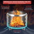 thumbnail image 5 of EastVita 20.5" Smokeless Fire Pit with Air Switch, Wood Burning Portable Stainless Steel Firepit with Stand and Ash Pan for Courtyard & Outdoor, 5 of 7
